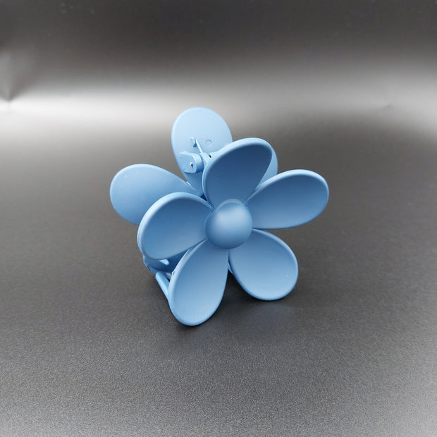 Fleur - grote bloemvormige haarklem blauw